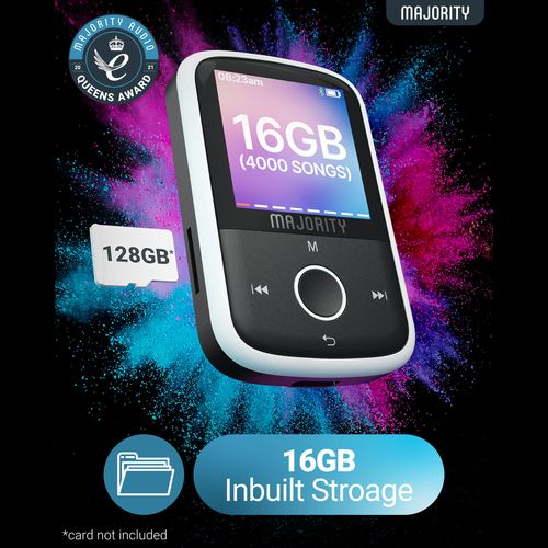 MAJORITY MP3 GO PLAYER 16GB BLK/WHT