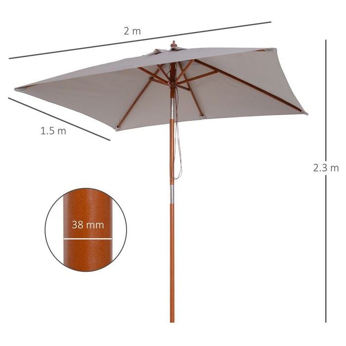 Ultimate Style Outdoor Sunshade Grey Patio Umbrella - High-Quality Parasol by Outsunny