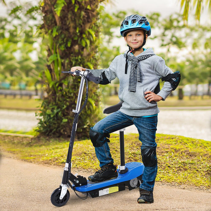 HOMCOM Outdoor Ride On Powered Scooter for kids Sporting Toy 120W Motor Bike 2 x 12V Battery - Blue