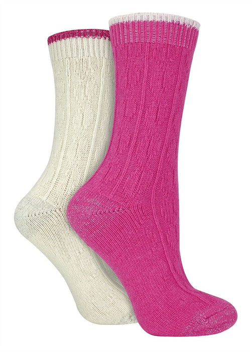 Wildfeet - Ladies 2 Pack Cashmere Bed Socks