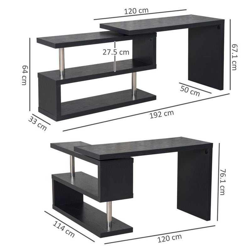 Efficient Corner Rotating L-Shaped Office Table Computer Desk with Storage Shelf - Quality and Versatile