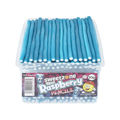 Blue Raspberry Pencils (100 X 10P) Sweets