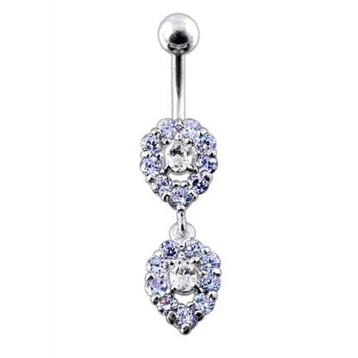 Fancy  Silver Dangling Navel Ring Body jewelry