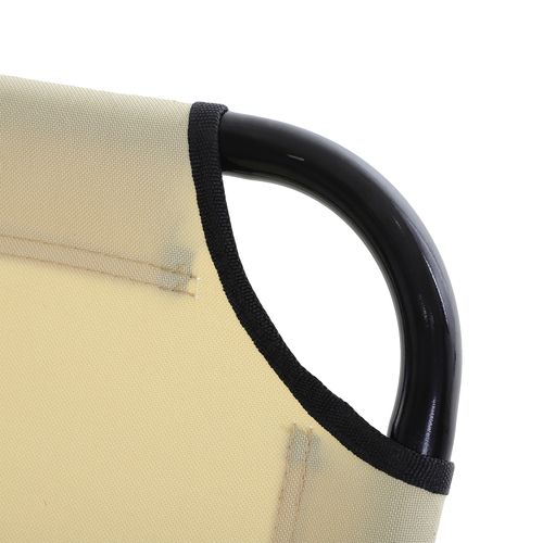 Reclining Lounge Chair with 3-Level Adjustable Backrest, Beige