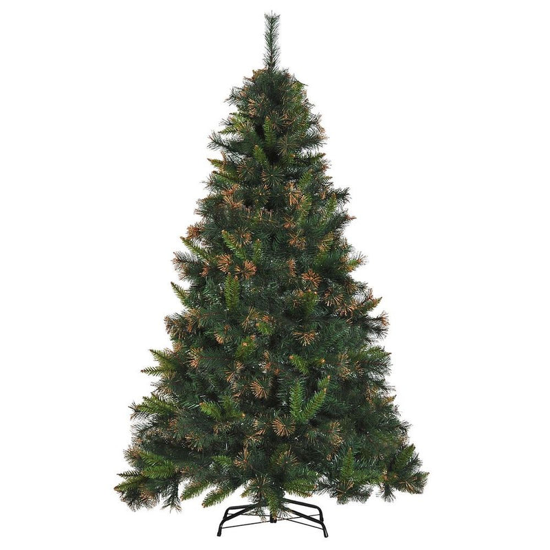 HOMCOM 6FT Pre-Lit Christmas Tree Artificial Spruce Tree Holiday Decor Stand