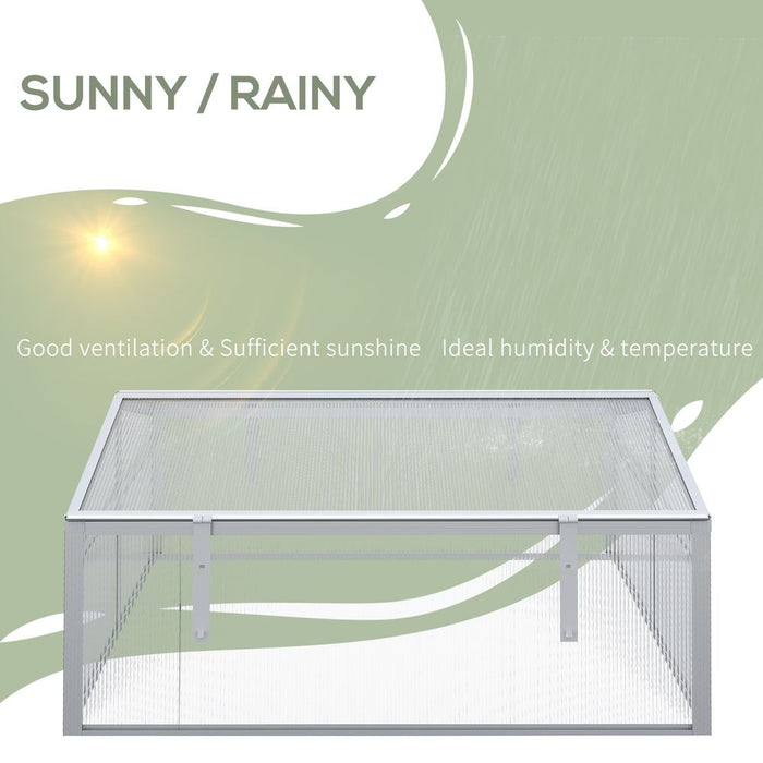 Premium Outsunny 2-Level Adjustable Roof Cold Frame Greenhouse - High-Quality Aluminium Frame for Optimal Plant Growth