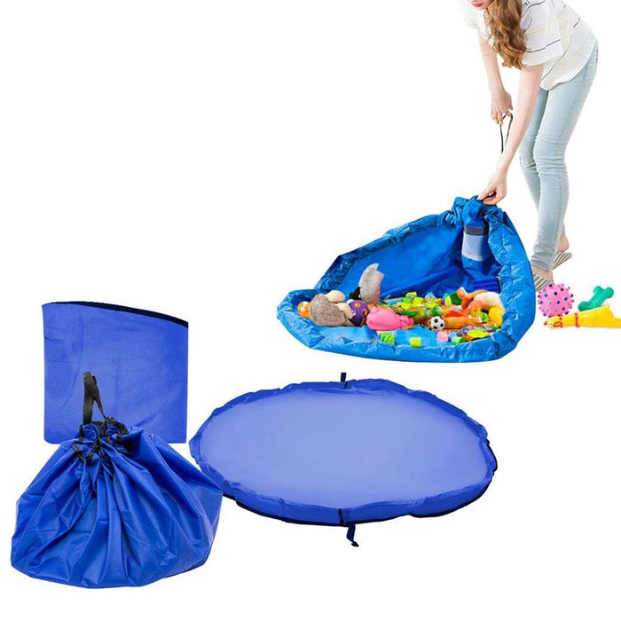 Doodle Toy Storage Bag & Play Mat - Blue: Durable, Organized, Portable - Perfect for Travel!