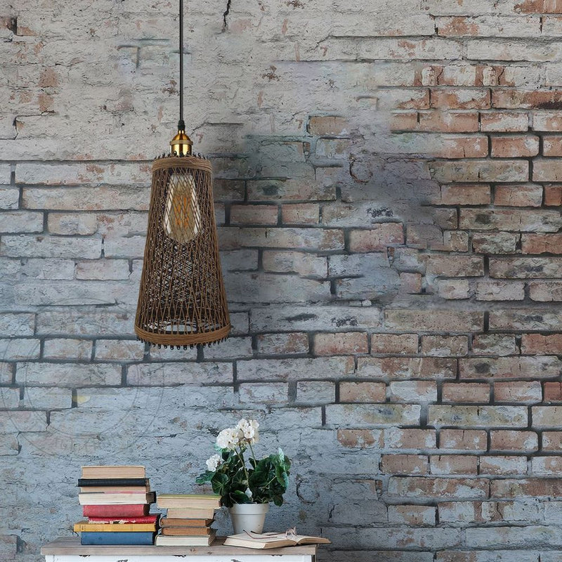 Vintage Industrial Style Pendant Light Shade - Natural Rattan Wicker - High Quality - Perfect for Home Decor & More!