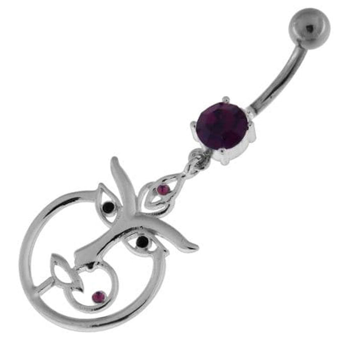 Nose and Lip Pierced women Silver Belly Button Ring