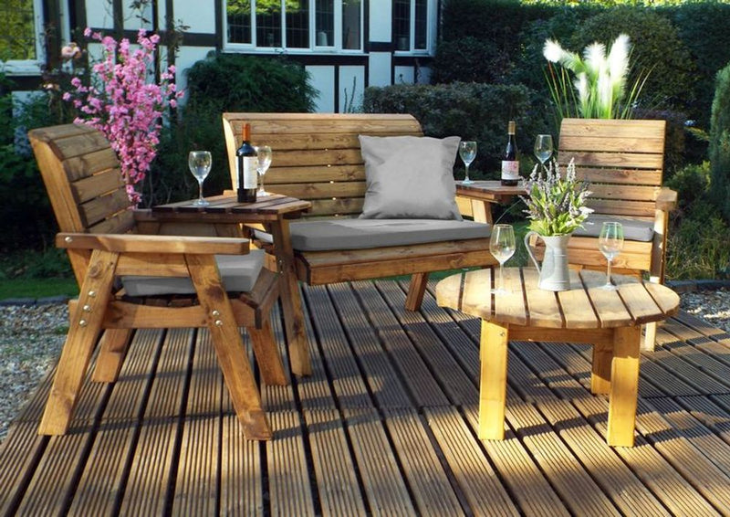 Classic English Design 4 Seater Set with Tray & Coffee Table - Charles Taylor
