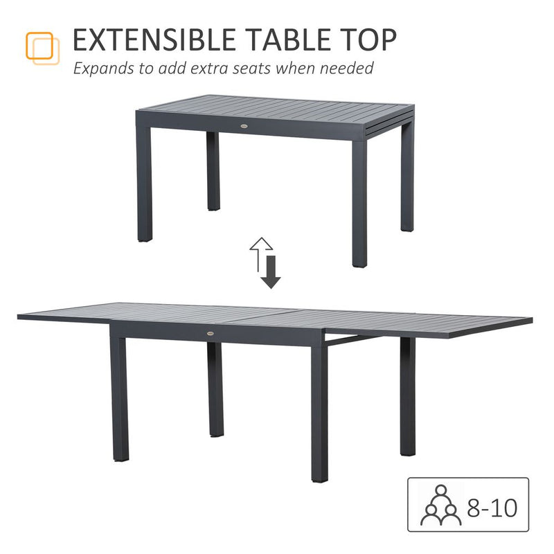 Premium Extendable Garden Table - Perfect for Outdoor Dining & Entertaining - Durable & Stylish - Seats 10 - Multiple Colors