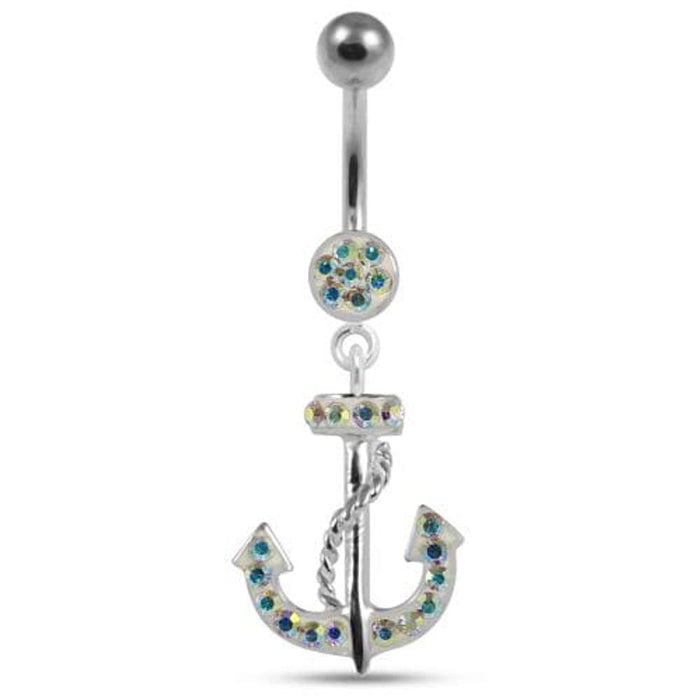 Fancy Hanging Anchor Dangling Belly Ring