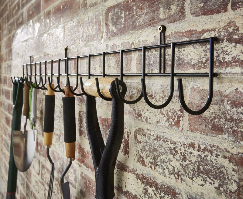 Premium Quality Tool Rack - 16 Hooks - Black Powder Coat