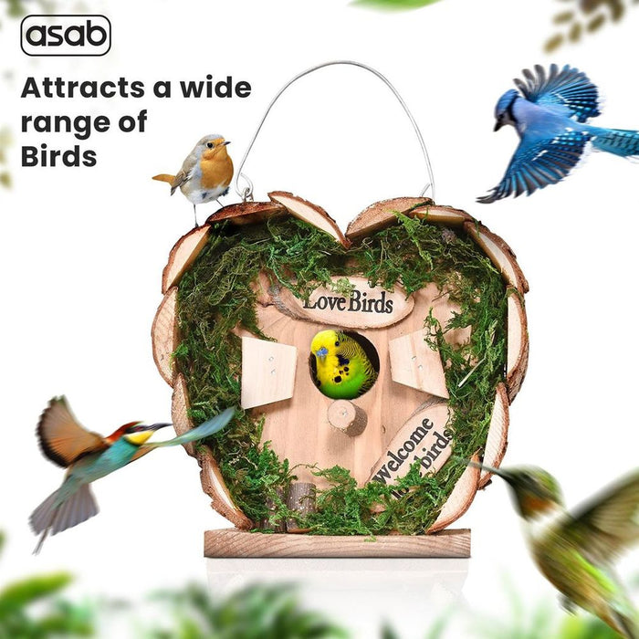 ASAB Bird Hotel Wooden - Perfect for Smaller Garden Birds - Versatile and Rustic - Ideal Gift