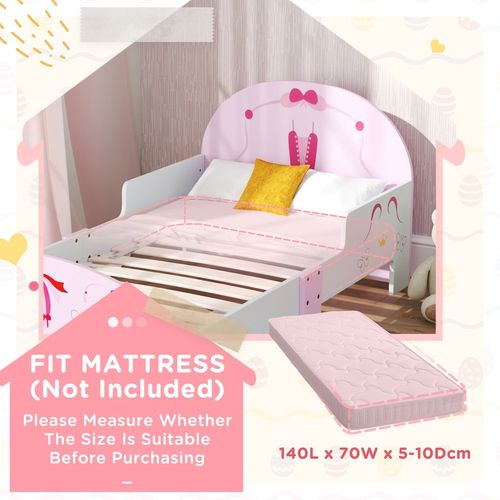 AIYAPLAY Ballet Theme Toddler Bed Frame with Safety Rails, for 3-6 Years