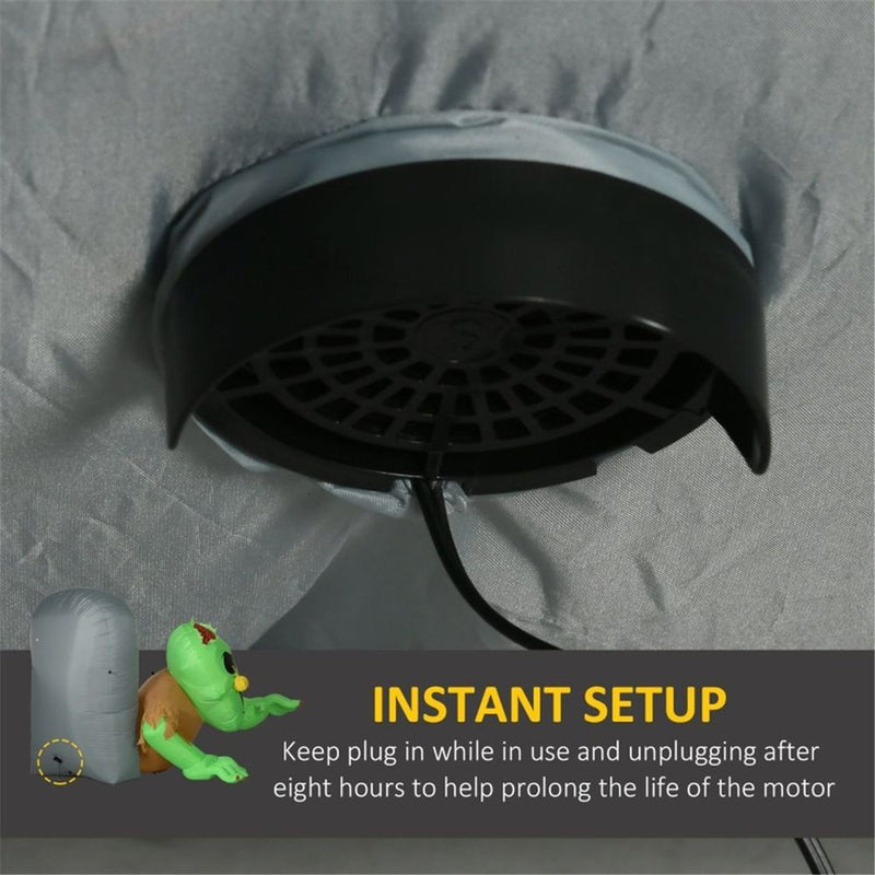 Halloween Decoration Green Ghost with an eye dropping out, climbing from a tombstone