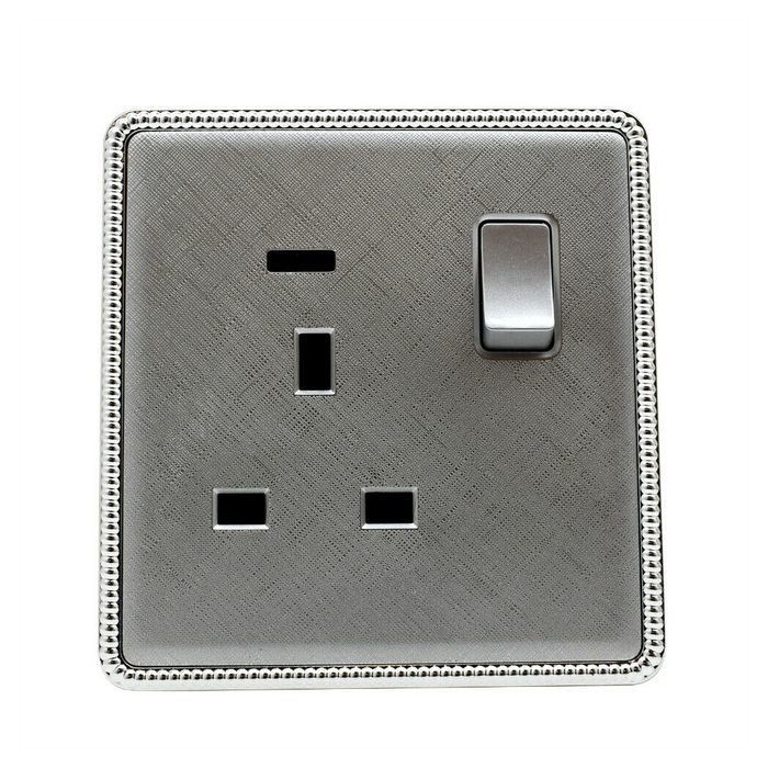 Premium Brushed Chrome Screwless Light Switches & Socket~2454