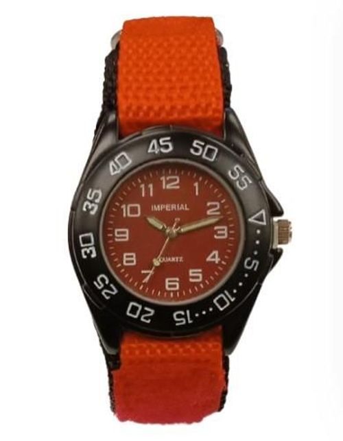 Imperial Children Red Mid Dial with Velcro Strap Easy Fasten Watch IMP429R CLEARANCE NEEDS RE-BATTERY