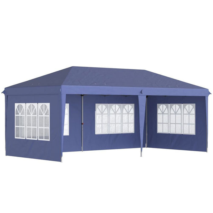 Premium 3x6m Heavy Duty Gazebo Marquee - Blue. High-Quality Materials. Easy Setup & Storage.