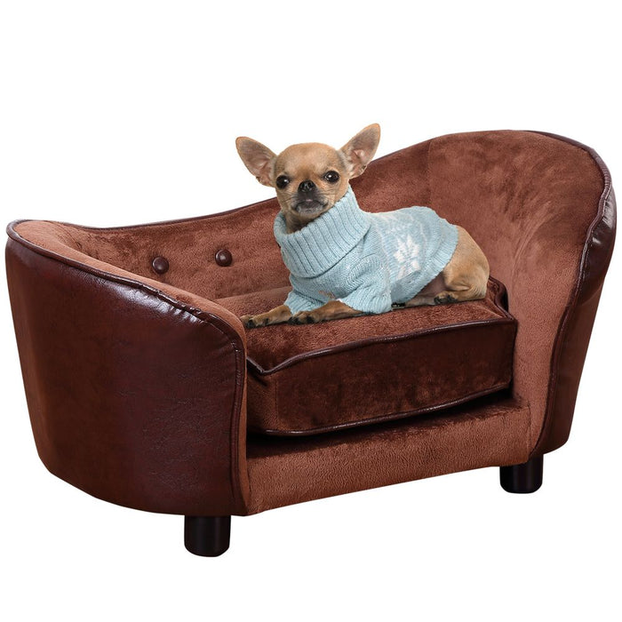 Premium PawHut Dog Sofa Chair - Comfortable & Stylish Design for Small Pets - Easy to Clean & Durable - Brown