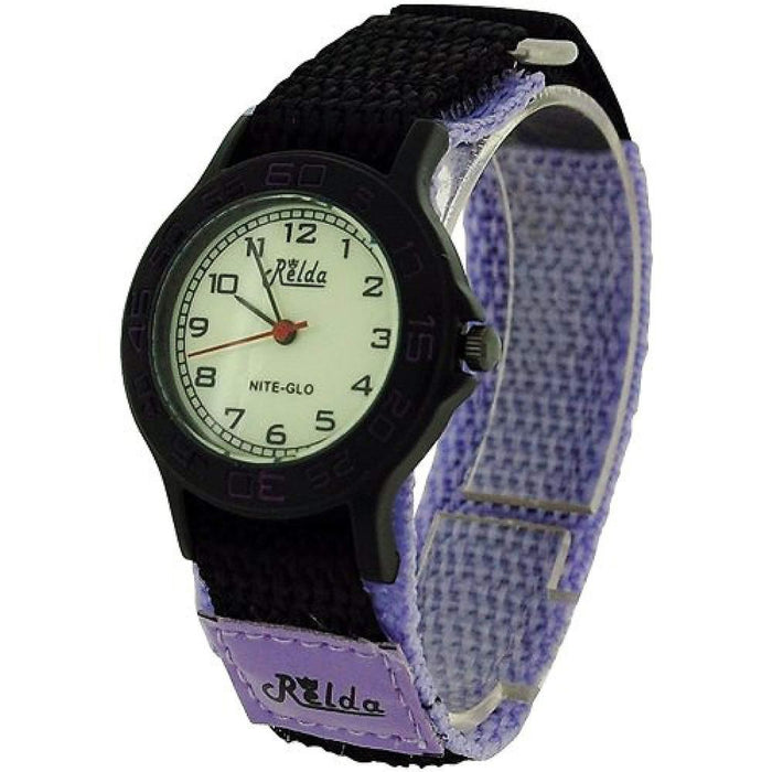 Relda Kids Nite-Glo Quartz Purple & Black Girls Watch, Best Quality