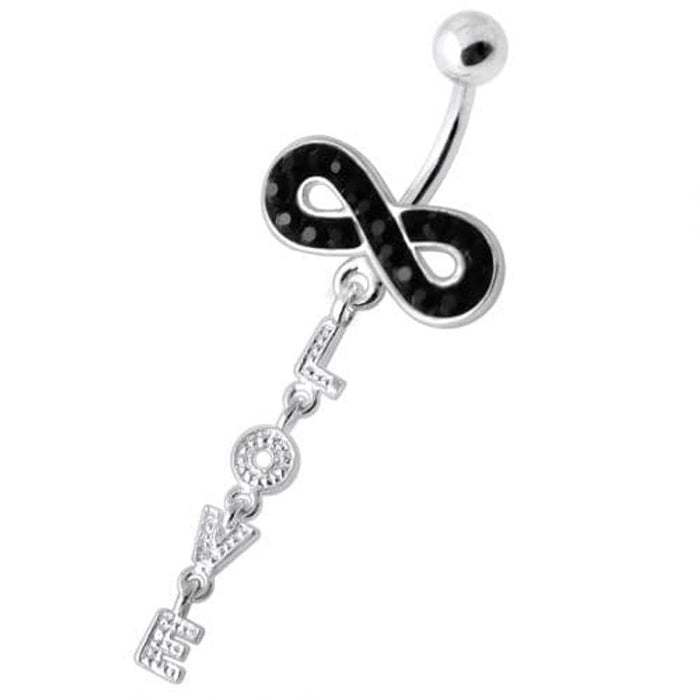 Infinity Love Jeweled Navel Belly Ring