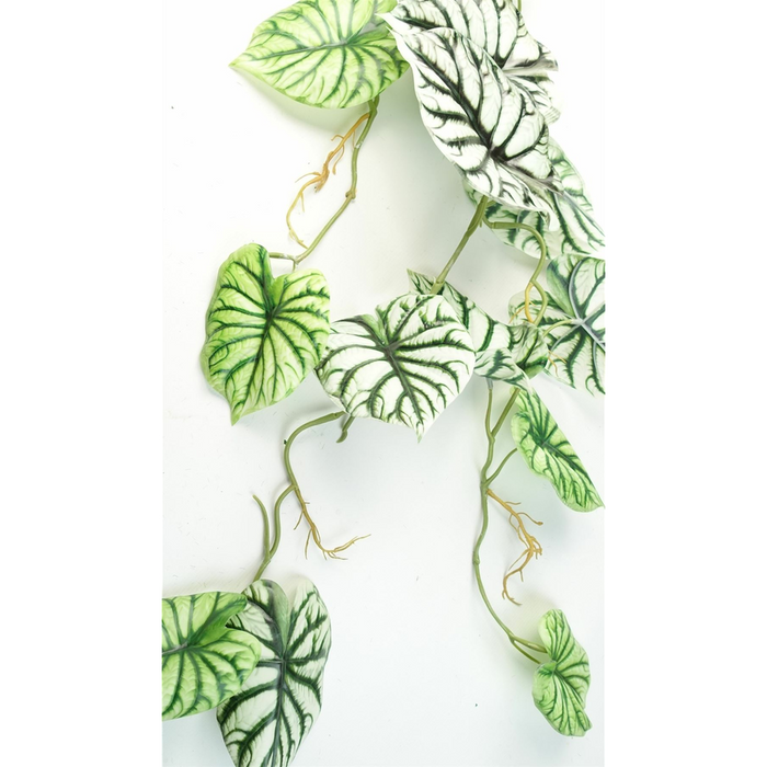 120cm Artificial Trailing Hanging Plant Realistic Alocasia Dragon Scale Light