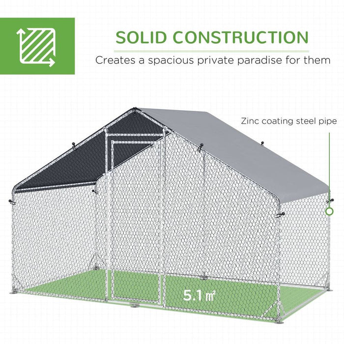 Premium Galvanized Chicken Run with Cover - Keep Your Chickens Safe and Happy Outdoors