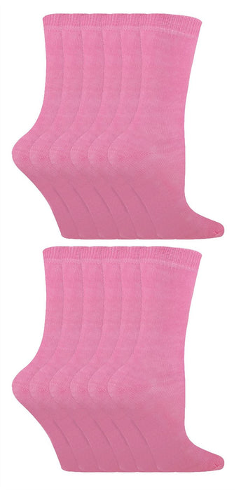 12 Pack KIDS Solid Colour Cotton Socks