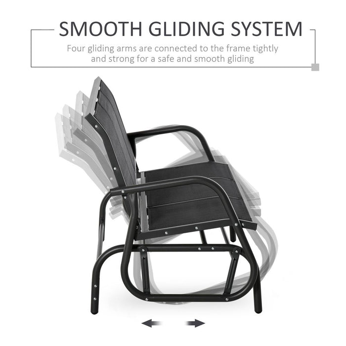 Outsunny 3-Seat Glider Rocking Chair - Metal Frame Patio Furniture