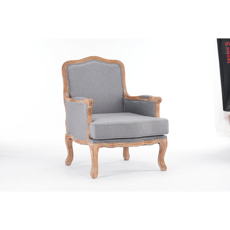 Premium 99CM Grey Linen Armchair - Stylish & Versatile Furniture for Home, Office, and Hotels