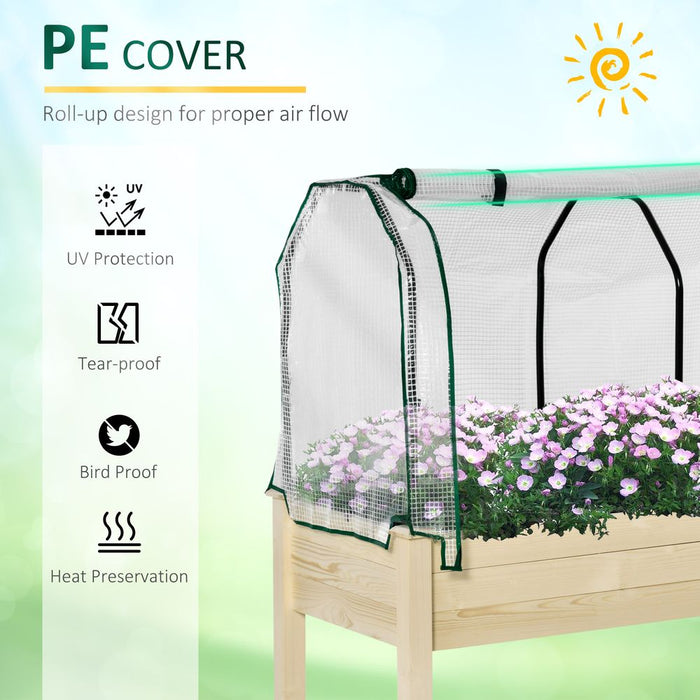 Outsunny Raised Garden Bed Greenhouse Cover - Premium Quality Planter Box