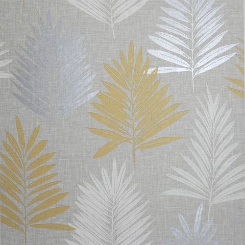 Linen Palm Ochre/Grey sw12 wallpaper