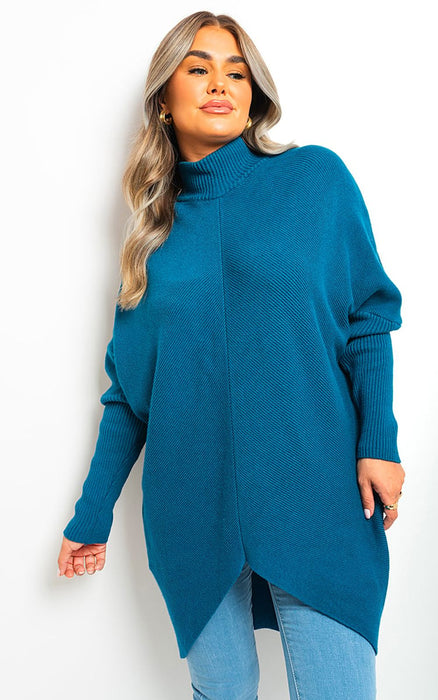 Turtle Neck Longline Knitted Jumper - Cozy & Chic Winter Essential