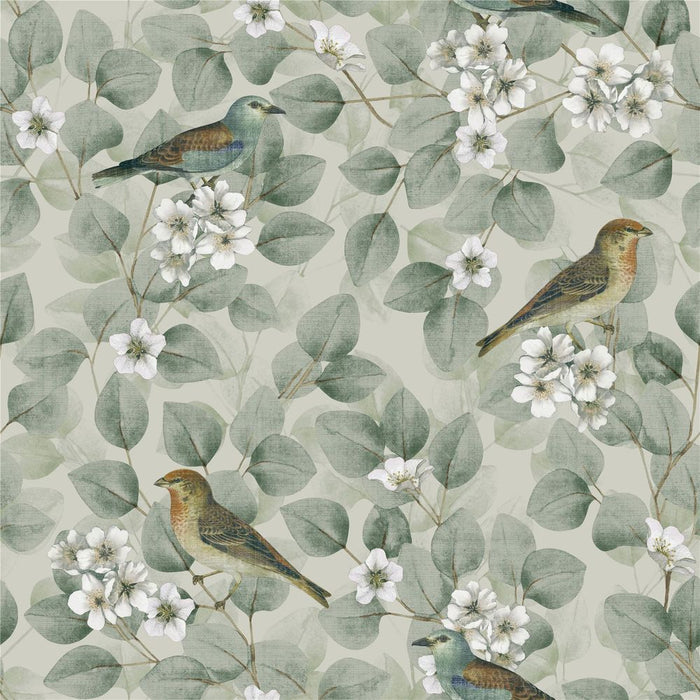 Blooming Beauty: Birds & Blossoms Green sw12 - Premium Quality Guaranteed