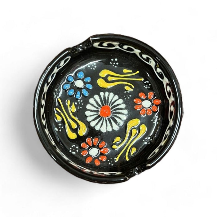 Ceramic Ashtray Tulip Black 8 cm