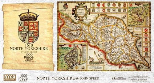 Yorkshire North & East Riding Historical Map 1000 Piece Jigsaw Puzzle (1610)