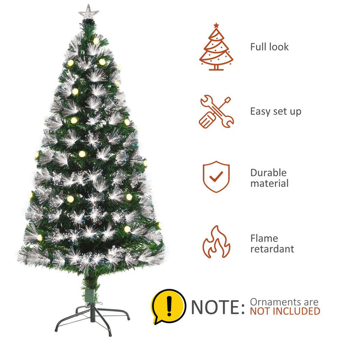 5ft White Light Christmas Tree 90 LEDs Star Topper Tri-Base Pre-Lit Home