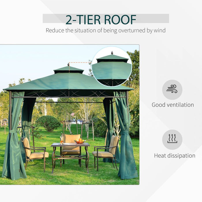 Premium Outsunny Metal Gazebo - High Quality Garden Party Tent with Canopy & Sidewalls