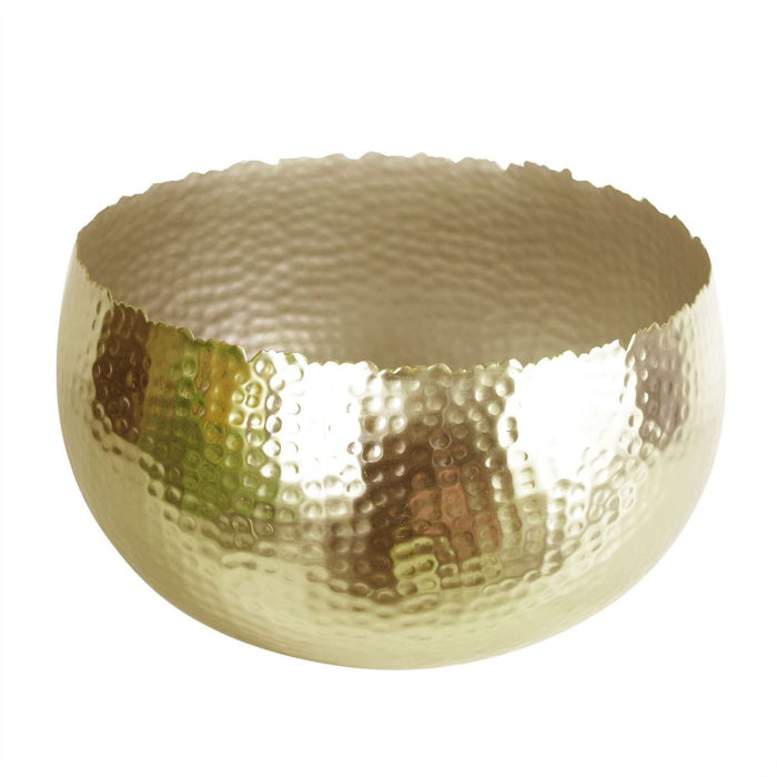 32cm Metal Bowl Planter | Hammered Gold | Curvy Edge | XL Size | Best Quality