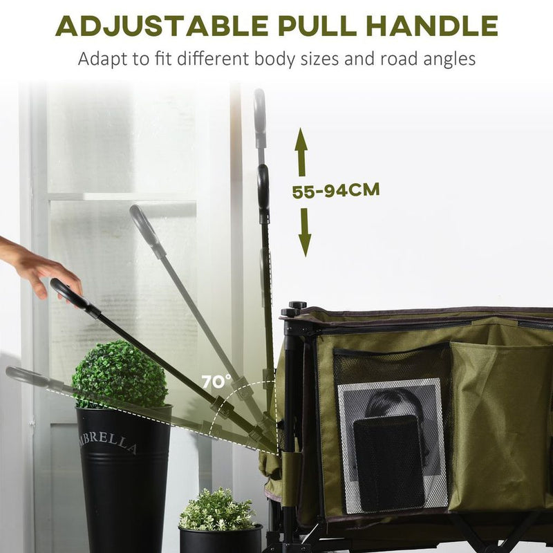 Folding Garden Trolley - Collapsible Camping Trolley - Steel Frame - Oxford Fabric