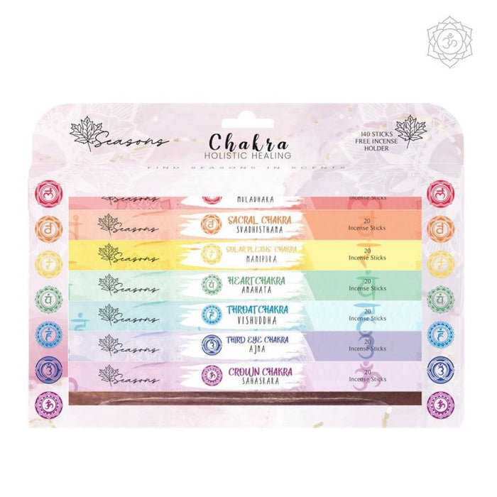 7 Chakra Gift Pack Incense Sticks with Free Burner - Holistic Healing for Mind, Body & Spirit