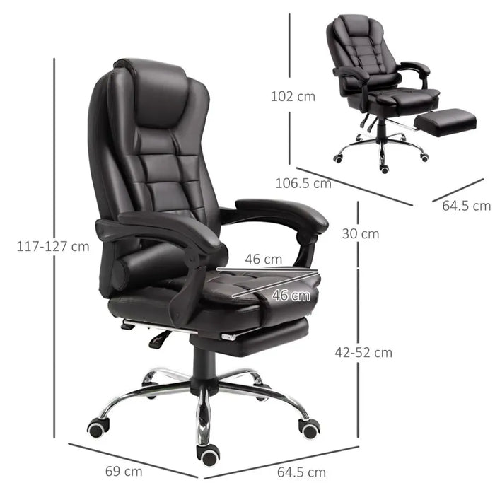 High Back Executive Office Chair Reclining Computer Chair w/ Swivel Wheel Brown