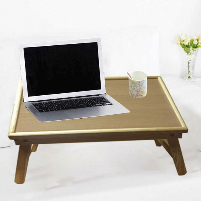 Premium Adjustable Bamboo Laptop Desk-SYWD-001: Multipurpose, Solid Wood Top, Foldable Legs. Ideal for Work, Meals, and Reading.