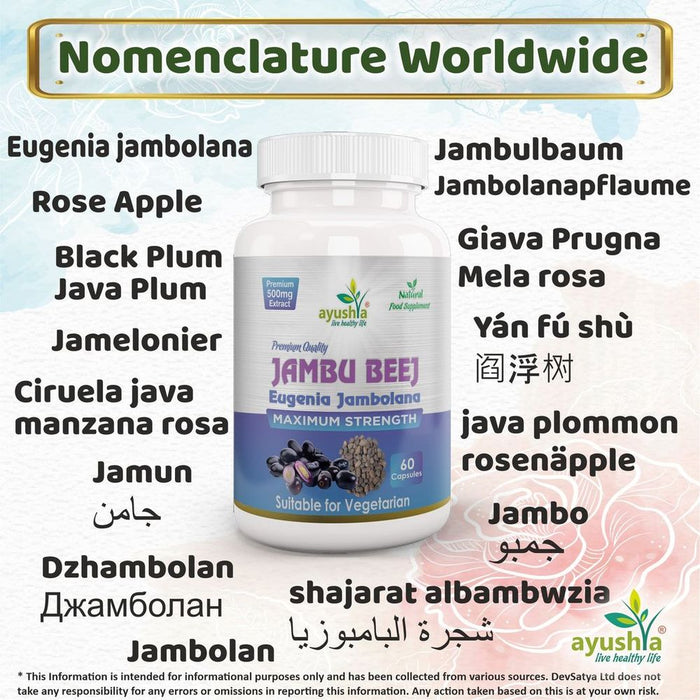 Jambu Bij Capsule - Supports Sugar, Anti-Inflammatory, Astringent, High-Quality Syzygium Cumini Supplement