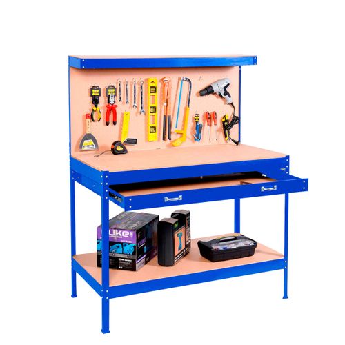 Workbench Heavy-Duty Steel Pegboard Drawer - Blue DPD