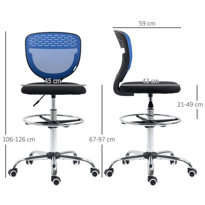 Vinsetto Tall Office Chair - Lumbar Support, Adjustable Height, Blue