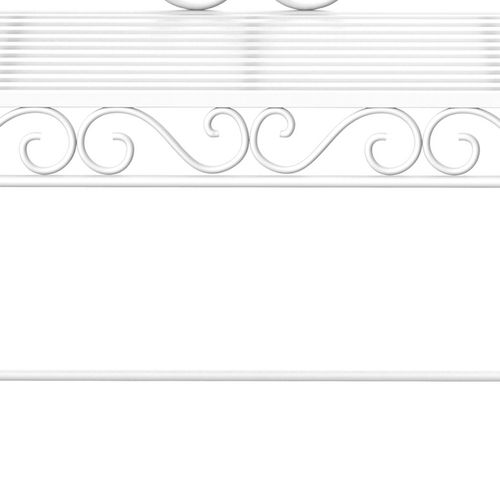 2 Seater Metal Bench Park Seating Outdoor Furniture Chair w/ Backrest White