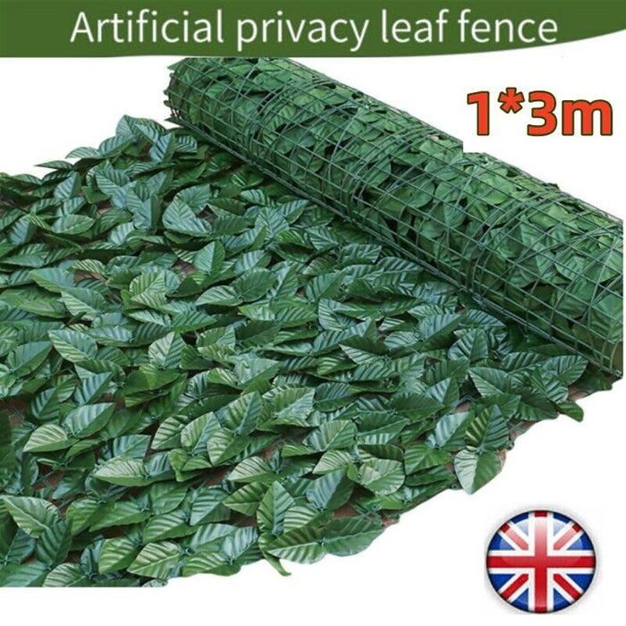 3m Artificial Hedge Fake Ivy Leaf Garden Fence Privacy Screening Roll Wall Panel