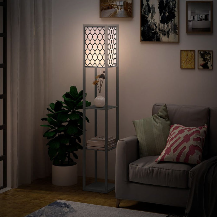 Premium 4-Tier Shelf Floor Lamp - Stylish & Functional - Ideal for Living Room - 160cm Height - Multiple Colors Available